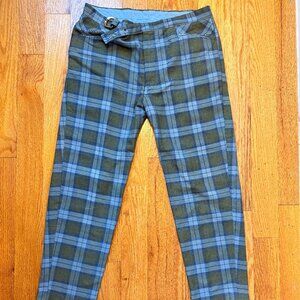 vintage 70s low rise plaid pants ~ bootcut